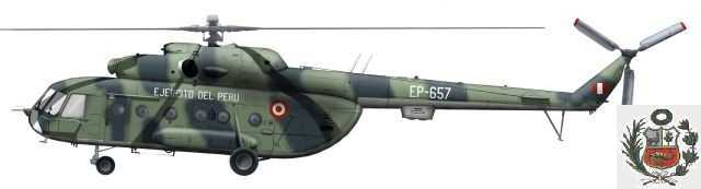 Helicptero tipo Mil Mi-8T Hip de la Aviacin del Ejrcito del Per