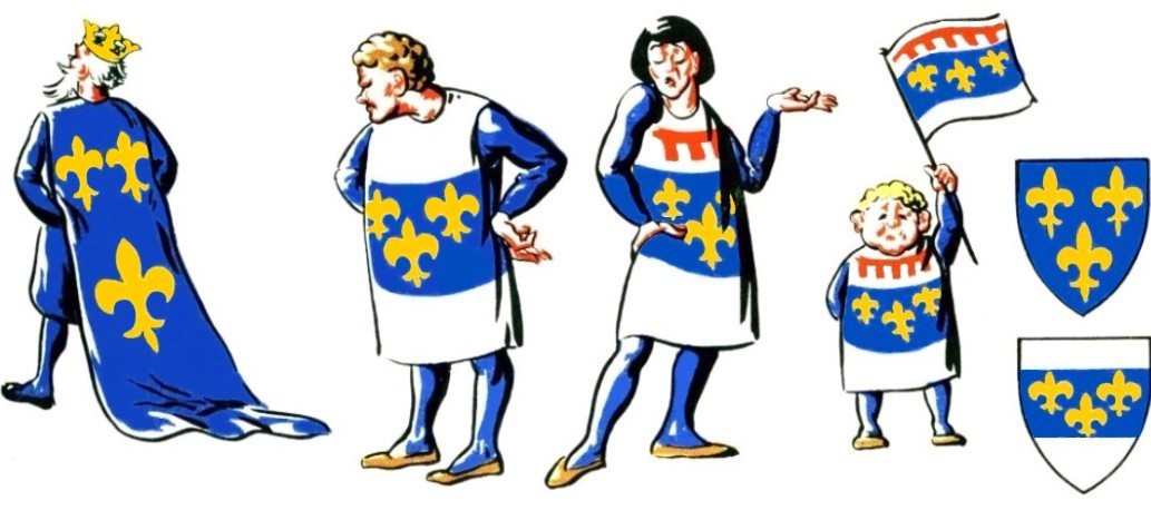 King of France with his bastard son, De St Remi de Valois, together with the bastard’s legitimate son and grandson