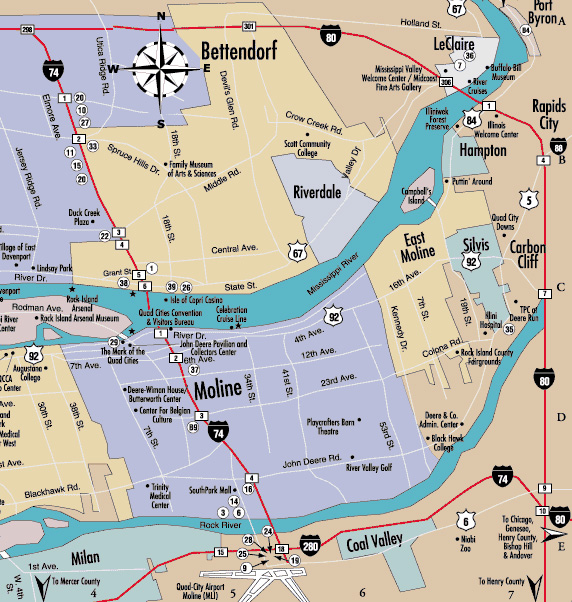 Map of East Moline