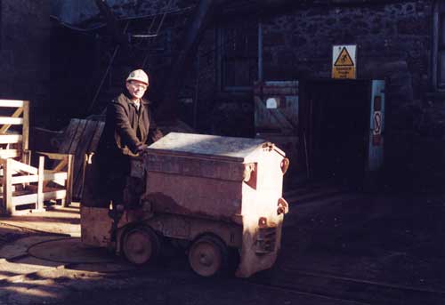 Author Driving Loco at South Crofty Mine.