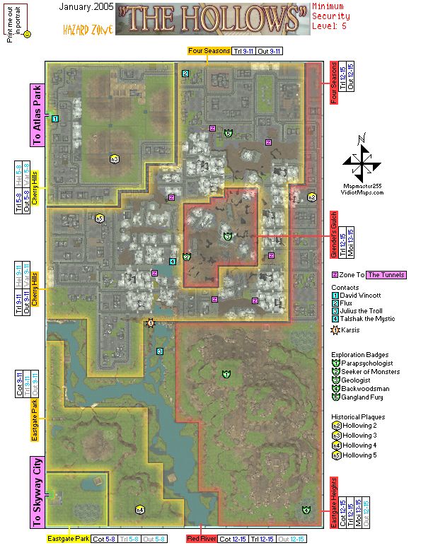 MAPS: THE HOLLOWS, THE TUNNELS, and THE ABANDONED SEWER NETWORK