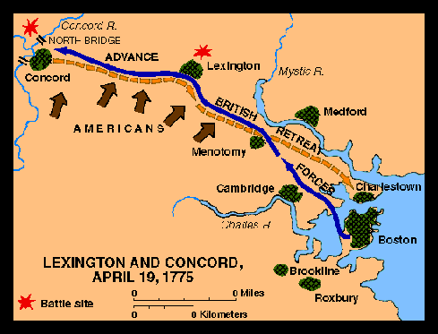 Lexington And Concord Map - United States Map