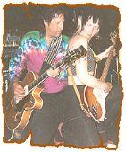 Tracy Lea Landis & Craig Barr on the stage at CBGB's Feb 5 1995