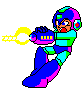 Mega Man, firing plasma cannon.