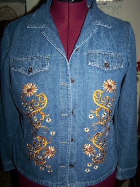 denim floral jacket