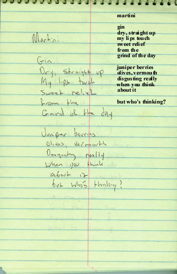 Miller Poem (Circa 1990s) in his Notorious Chicken Scratch