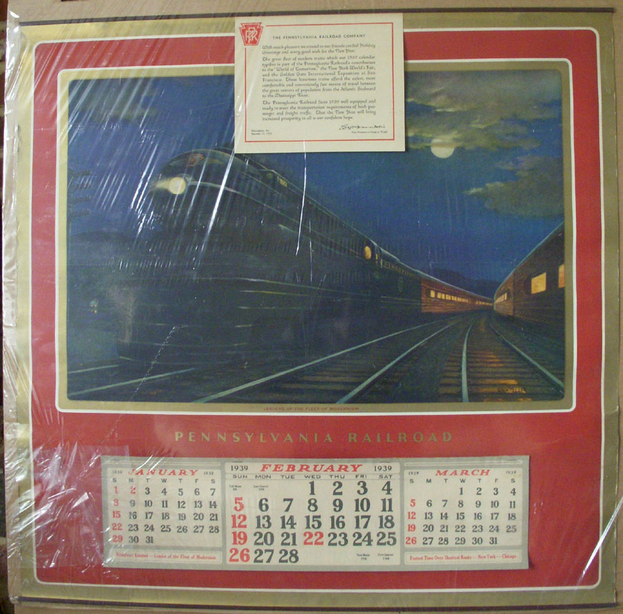 HIGBYTOYS 1939 Original PRR Calendar Web Page