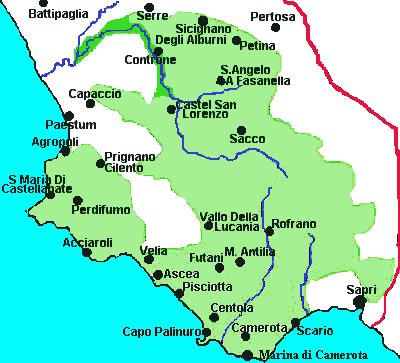 Cilento - Mappa Parco del Cilento