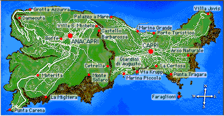 Island Capri-Mappe of Capri