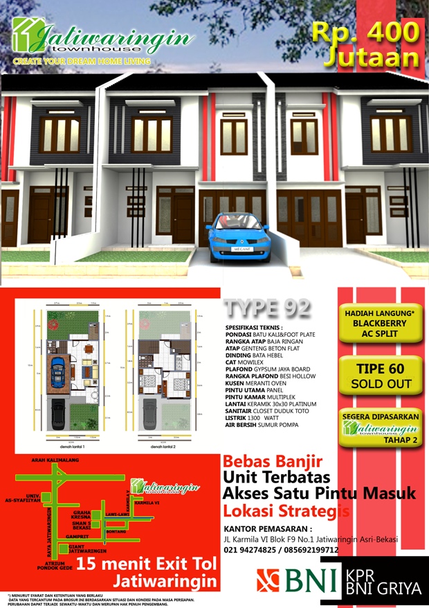 Jatiwaringin Townhouse - Create Your Dream Home Living