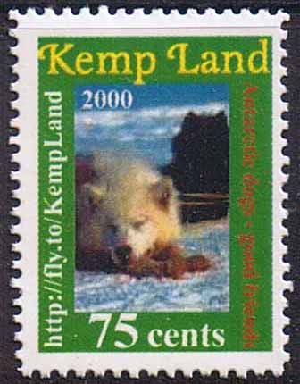 Kemp Land 2000 Antarctic Dogs - good friends. Click this stamp to view other stamps.