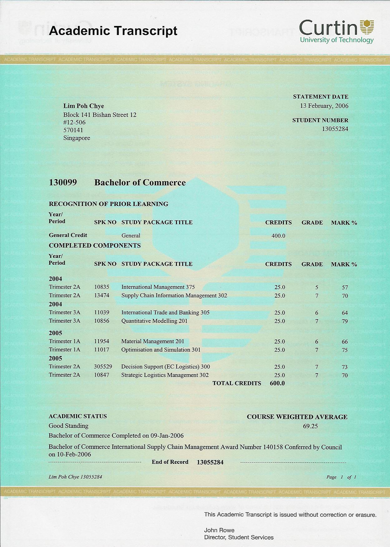 Lawrence's Personal Profile