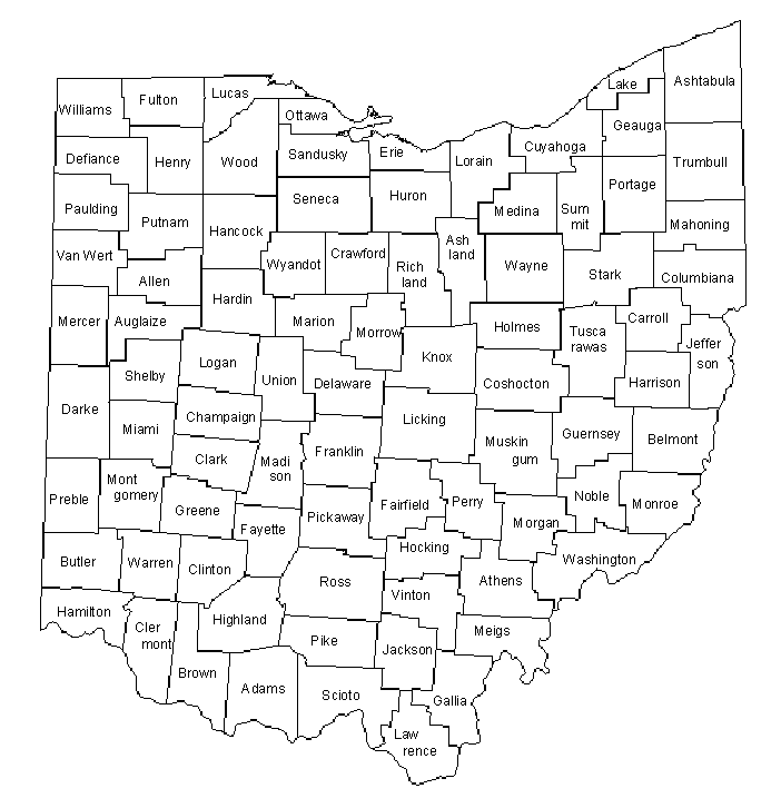 OHIO COUNTY MAP