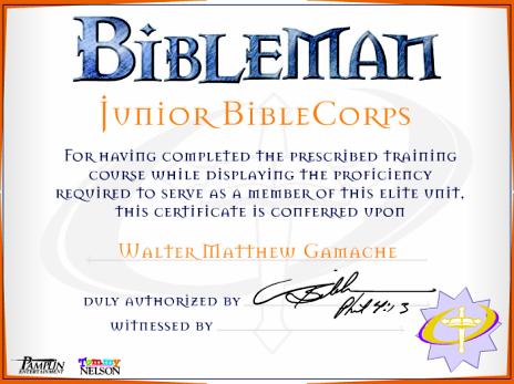 So does this mean I qualify to become another one of Bibleman's dopey sidekicks?