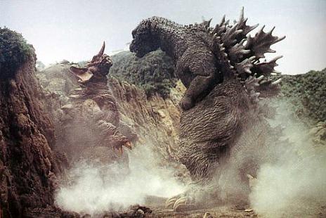 Like a 1st grader against a 4th grader, Baragon gets his ass beaten up and down the playground by Godzilla.