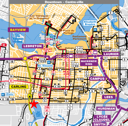 The Ottawa Pagan Meet and Greet Location Transit Map