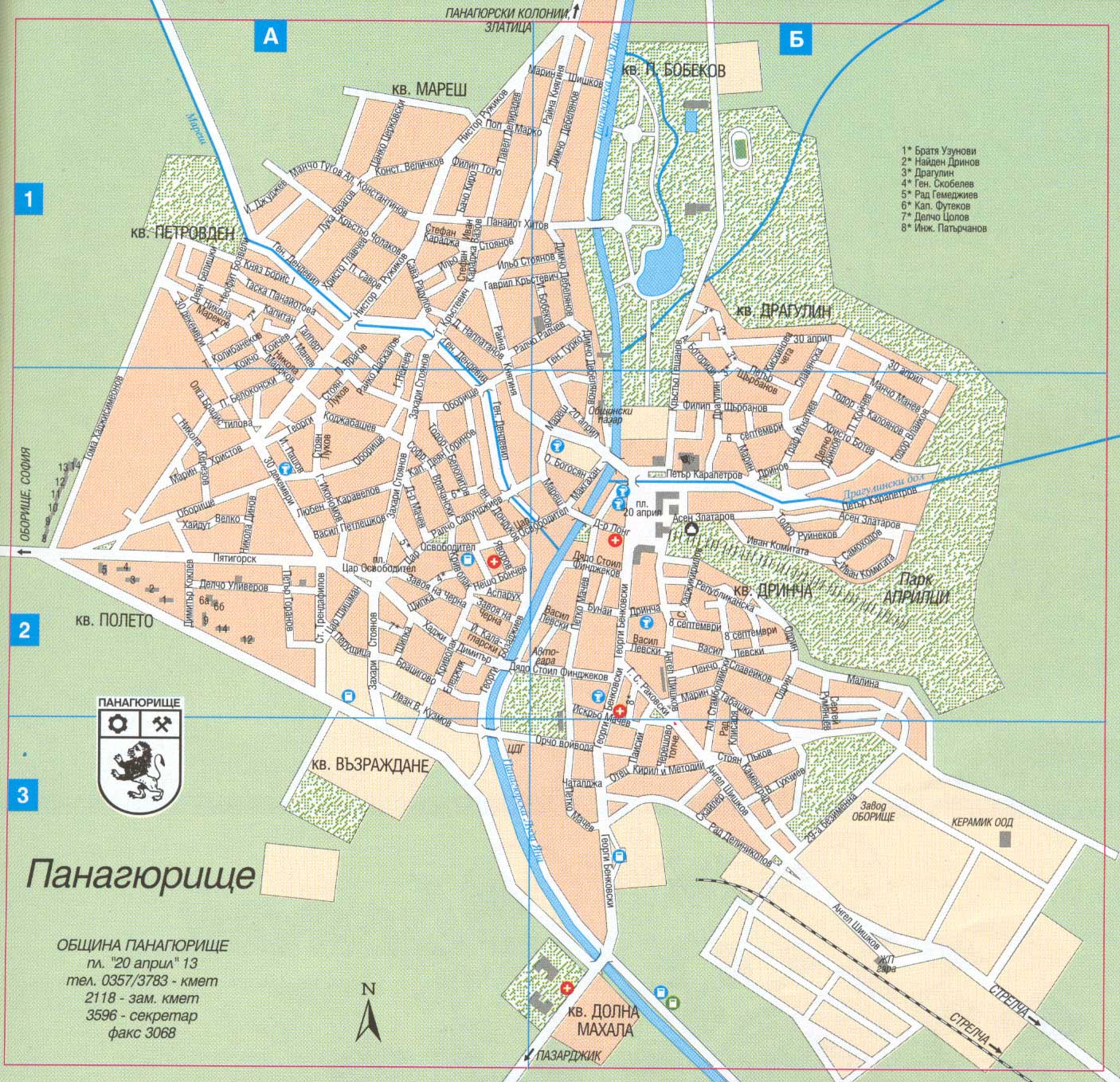 The map of Panagyurishte