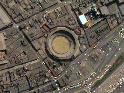 Foto satelital de la Plaza Firme de Toros de Acho