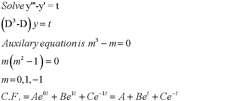 solution of y'''-y' = t