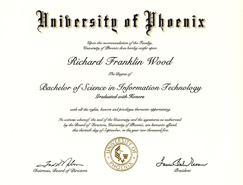 University of Phoenix Bachelor of Science in Information Technology