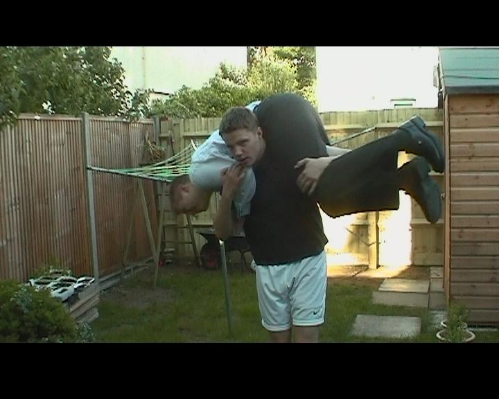 RUSSELL carrying NICK in my garden!!
