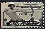 Cyrenaica zeppelin airmail stamp.