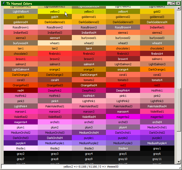 shades of purple chart names
