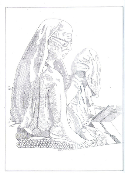 Pen and ink drawing on A3 with Rotring 0.10 pen