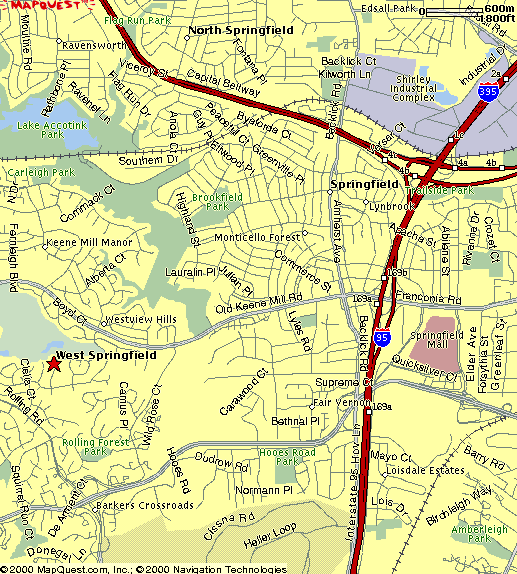 Map of Springfield, VA and Surrounding Area